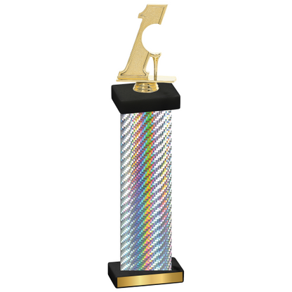 Single Silver Carbon Fiber Golf Trophy