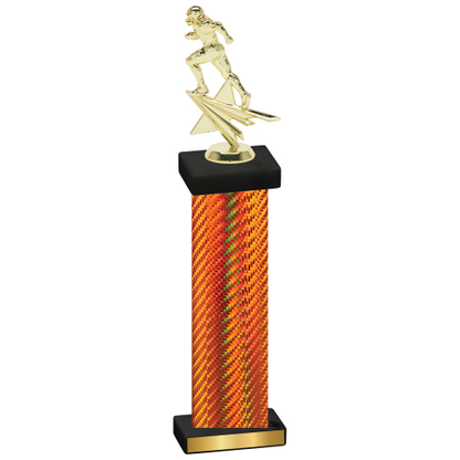 Single Orange Carbon Fiber Football Trophy