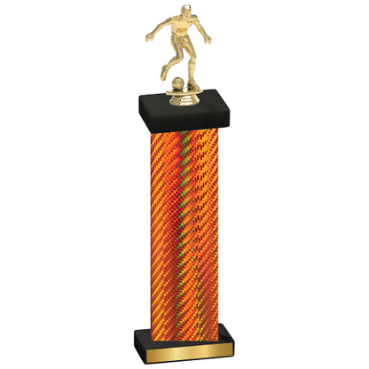 Single Orange Carbon Fiber Soccer Trophy