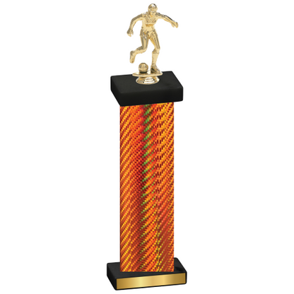 Single Orange Carbon Fiber Soccer Trophy