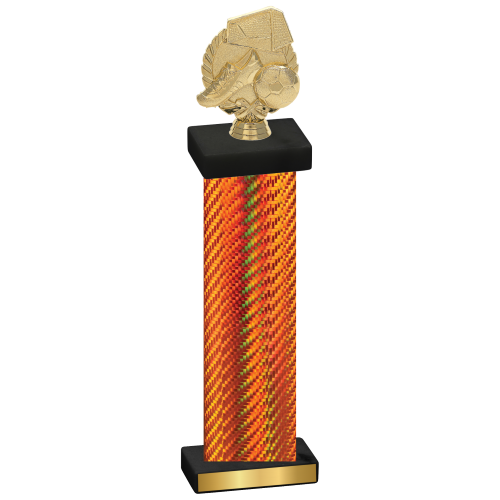 Single Orange Carbon Fiber Soccer Trophy