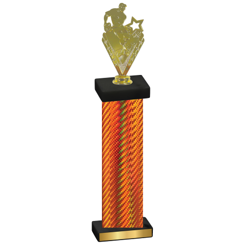 Single Orange Carbon Fiber Rugby Trophy