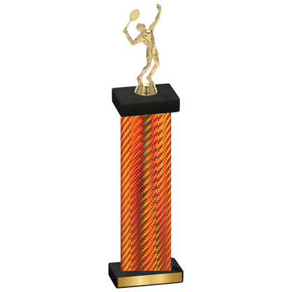 Single Orange Carbon Fiber Tennis Trophy