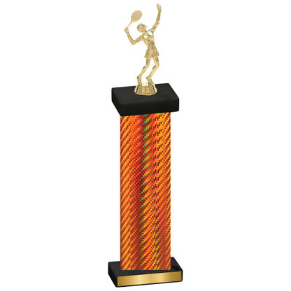 Single Orange Carbon Fiber Tennis Trophy