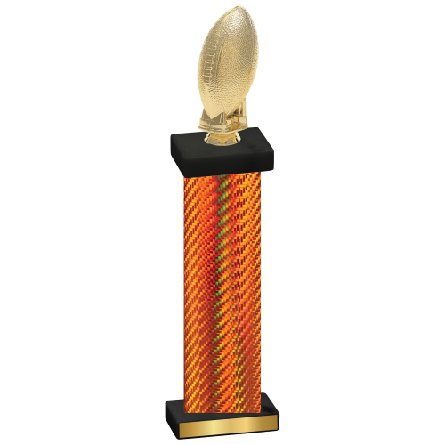 Single Orange Carbon Fiber Football Trophy