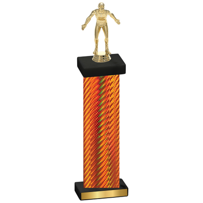 Single Orange Carbon Fiber Wrestling Trophy