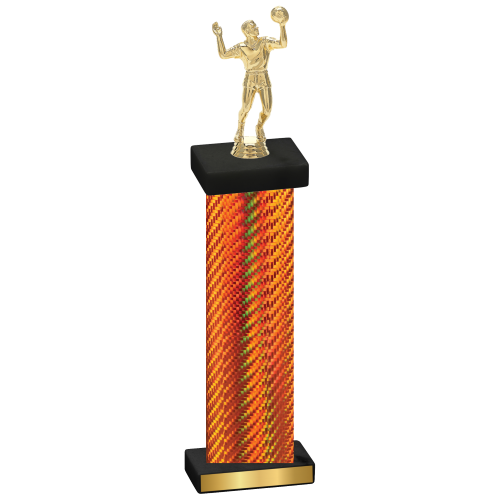 Single Orange Carbon Fiber Volleyball Trophy