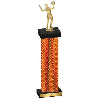 Single Orange Carbon Fiber Volleyball Trophy