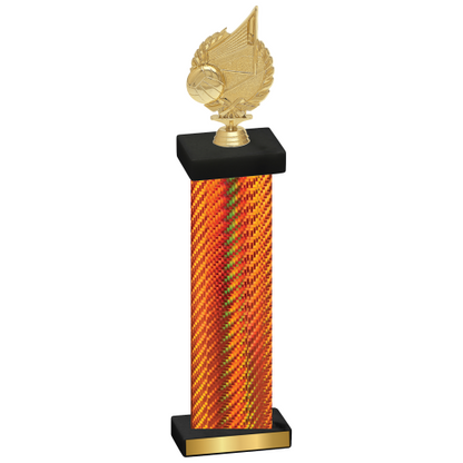 Single Orange Carbon Fiber Volleyball Trophy