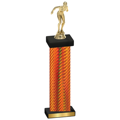 Single Orange Carbon Fiber Tennis Trophy