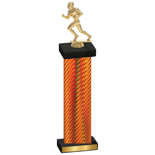 Single Orange Carbon Fiber Football Trophy