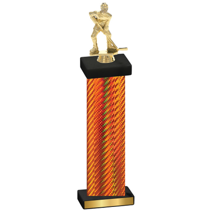 Single Orange Carbon Fiber Hockey Trophy