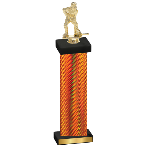 Single Orange Carbon Fiber Hockey Trophy