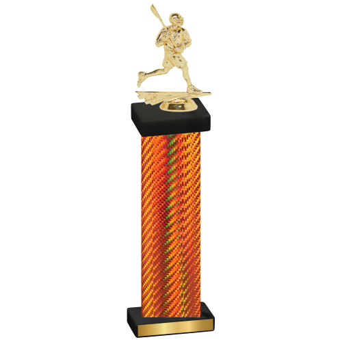 Single Orange Carbon Fiber Lacrosse Trophy