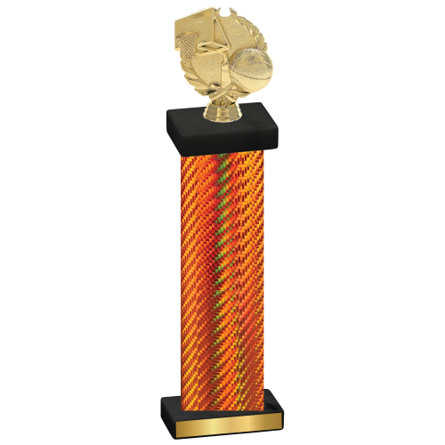 Single Orange Carbon Fiber Basketball Trophy