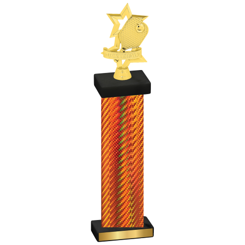 Single Orange Carbon Fiber Pickleball Trophy