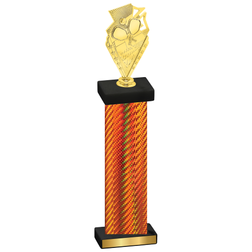 Single Orange Carbon Fiber Pickleball Trophy