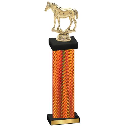 Single Orange Carbon Fiber Horses Trophy