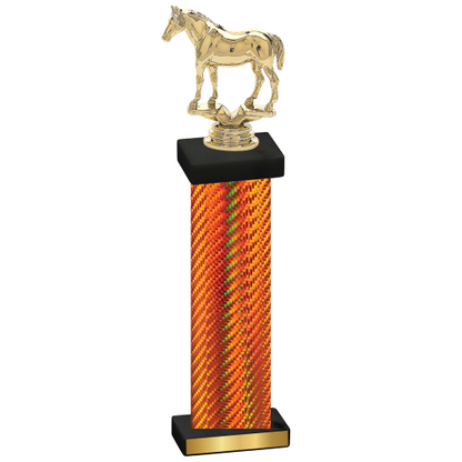 Single Orange Carbon Fiber Horses Trophy