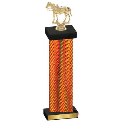 Single Orange Carbon Fiber Horses Trophy