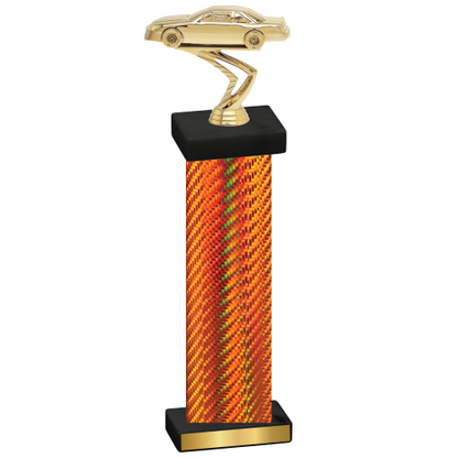 Single Orange Carbon Fiber Cars Trophy