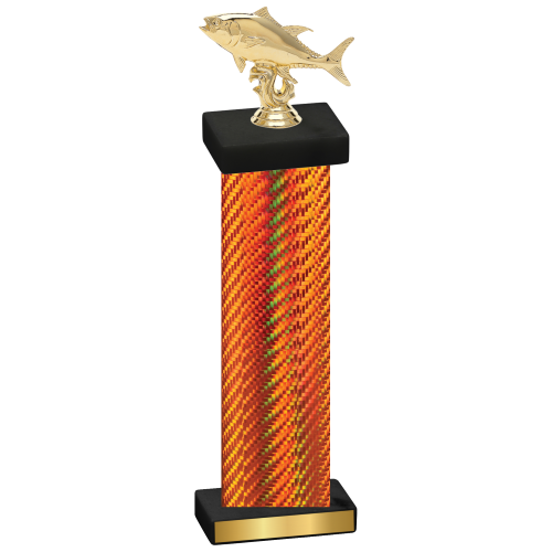 Single Orange Carbon Fiber Fishing Trophy