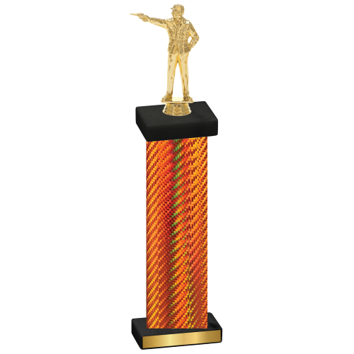 Single Orange Carbon Fiber Shooter Trophy