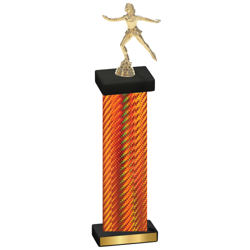 Single Orange Carbon Fiber Skater Trophy