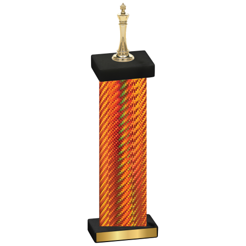 Single Orange Carbon Fiber Chess Trophy