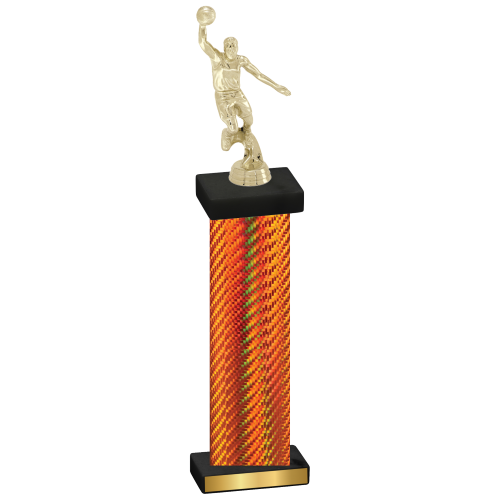 Single Orange Carbon Fiber Basketball Trophy