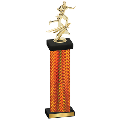 Single Orange Carbon Fiber Flag Football Trophy