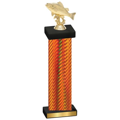 Single Orange Carbon Fiber Fishing Trophy