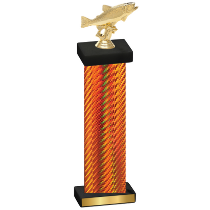 Single Orange Carbon Fiber Fishing Trophy