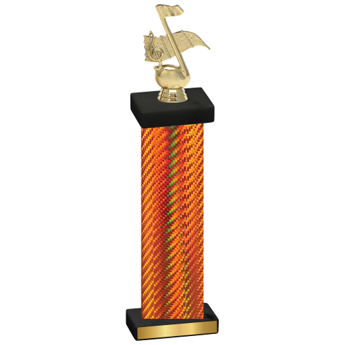 Single Orange Carbon Fiber Music Trophy