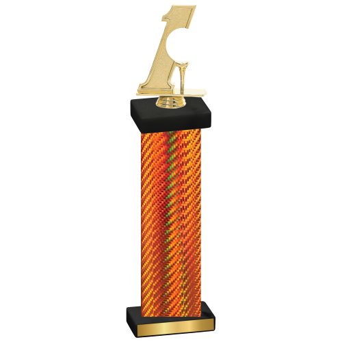 Single Orange Carbon Fiber Golf Trophy