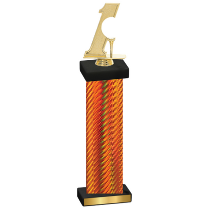 Single Orange Carbon Fiber Golf Trophy