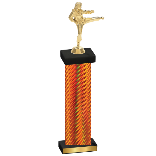 Single Orange Carbon Fiber Karate Trophy