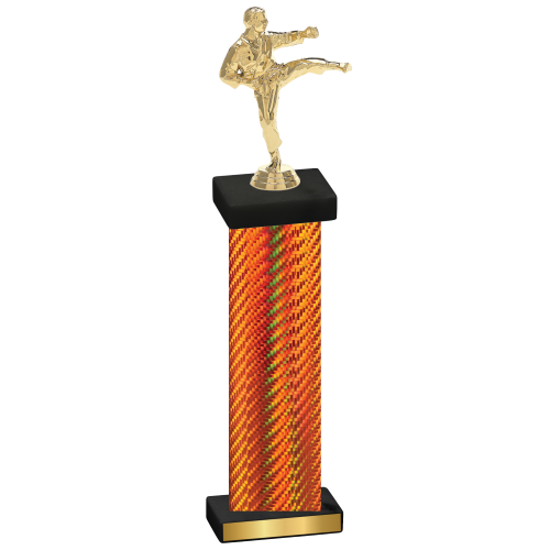 Single Orange Carbon Fiber Karate Trophy