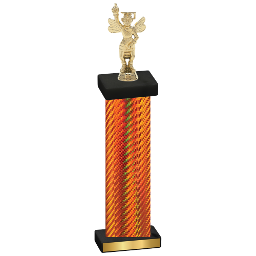 Single Orange Carbon Fiber Academics Trophy