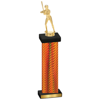 Single Orange Carbon Fiber Softball Trophy