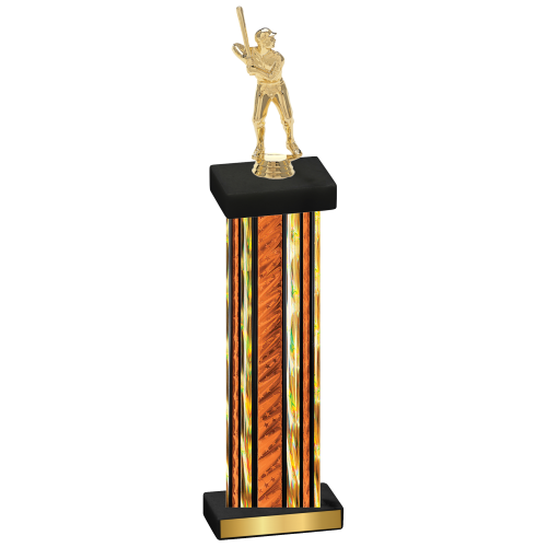 Single Orange Glacier Baseball Trophy