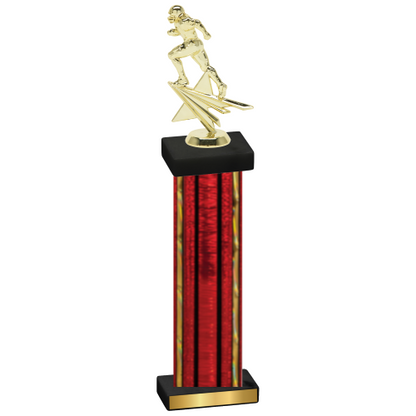 Single Red Glacier Football Trophy