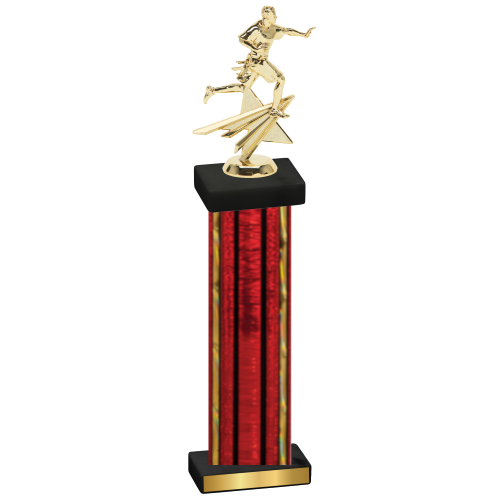 Single Red Glacier Flag Football Trophy