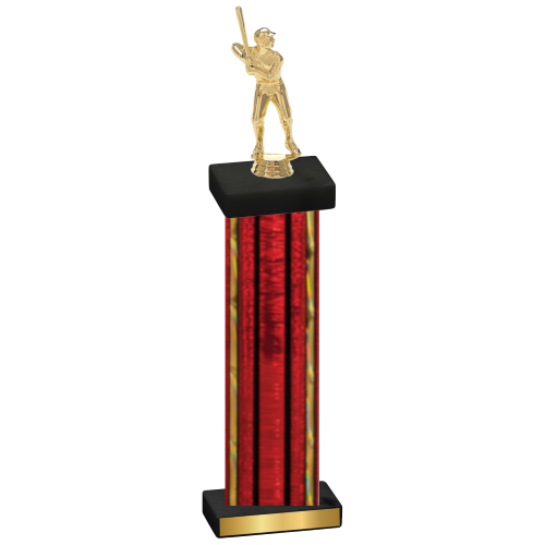 Single Red Glacier Baseball Trophy