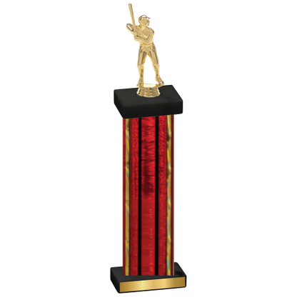 Single Red Glacier Baseball Trophy