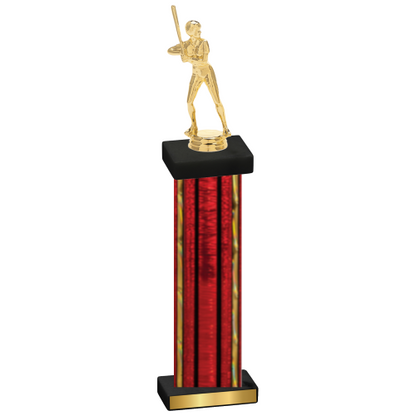 Single Red Glacier Softball Trophy