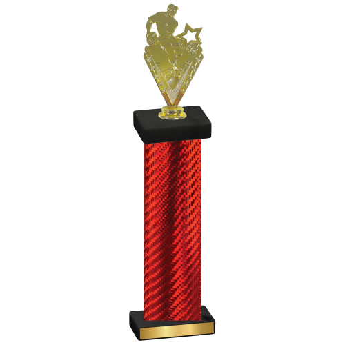 Single Red Carbon Fiber Rugby Trophy