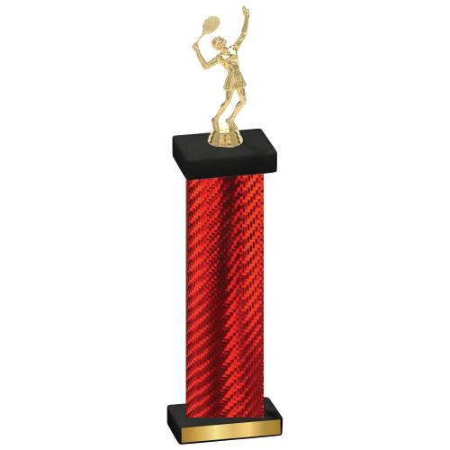 Single Red Carbon Fiber Tennis Trophy