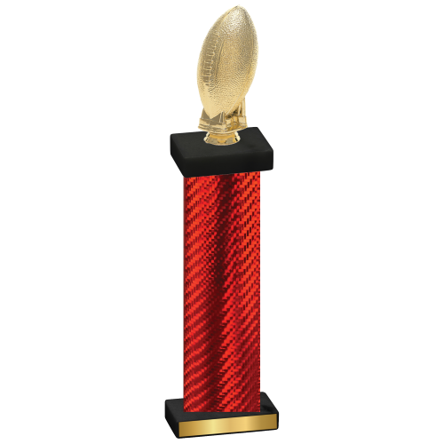 Single Red Carbon Fiber Football Trophy