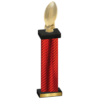 Single Red Carbon Fiber Football Trophy